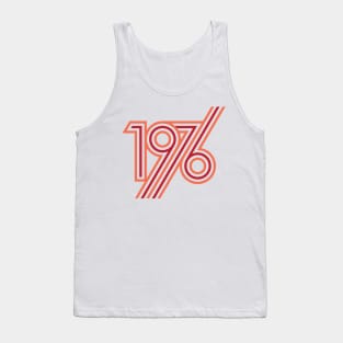 1976 style 70`s red orange line Tank Top